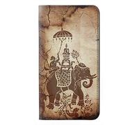 Thai Art Buddha on Elephant PU Leather Flip Case Cover For Motorola Moto E6, Moto E (6th Gen)