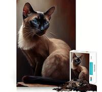 Thai Cat Oil Paint 1000 Piece Jigsaws for Teenagers Puzzle Strong Logic Toy Relaxed Mind Clear Edge Bday Surprise (38x52cm)