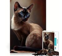 Thai Cat Oil Paint Jigsaw Puzzles for Adults1000 Pieces Think Smart Toy Family Bond Accurate Cut Seasonal Gift (50x75cm)