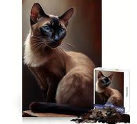 Thai Cat Oil Paint Puzzles for Adults 1000 Pieces Brain Challenge Toy Calm Mind Clear Cut Art Collection Piece (38x26cm)