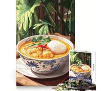 Thai Curry with Rice Jigsaw Puzzles for Teenagers 1000 Pieces Logic Sense Toy Calm Fun Smooth Edge Birthday Gift (38x26cm)