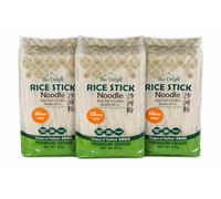 Thai Delight thick Rice Noodles Bánh Phở Vietnamese, Vegan, Small, Medium, 375gx3 Pack (Medium 5mm)