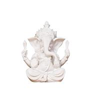 Thai Ganesha Sculpture Resin Statue, Hindu Elephant God Figure Ornaments, Southeast Asian Style Religious Decor for Home Altar, Entryway, Office Table, Spiritual Art Decoration Accent