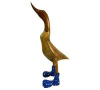 Thai Gifts Bamboo Duck with Wellington Boots - Dark Blue 40cm