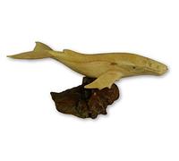 Thai Gifts Wooden Humpback Whale Carving - Hand Carved 20cm