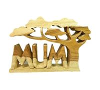 Thai Gifts Wooden Word Art Carving - MUM