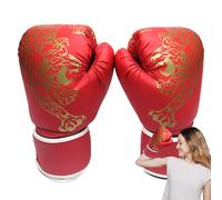 Thai Gloves - Tiger Printed Boxing Sparring Gloves, PU Leather | Kickboxing Training Fighting Gloves-Breathable Professional Gym Gear MMA Martial Arts Workout for Men Women Durable Lightwe