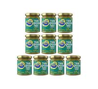 Thai Green Curry Paste, Medium Heat, Vegan Cooking Paste with Lemongrass and Lime Leaves, 170g Glass Jars, Pack of 10