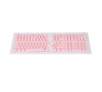 Thai Keycaps Set, Mechanical Keycaps, Oem Height Replacement, 132 Keys Custom Typing, with Cross Shaft, for 61 84 104 Layouts, Wear Resistant Matte Textured Finish (Pink)