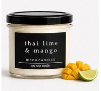 Thai Lime & Mango Artisan Soy Candle - Zesty Citrus & Sweet Tropical Fruit Scent, Handmade 20h Burn, 100g Natural Wax Glass Jar, Energizing Home Decor & Summer Gift