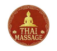 Thai Massage Buddha Lotus Pattern Metal Tin Sign Plaque | Wall Decor for Cafe, Club Bar, Office, Home Garden Metal Poster 4x16Inch or 8x8inch