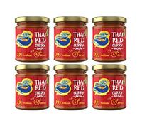 Thai Red Curry Paste, Medium Spicy, Vegan-Friendly, 170g Glass Jars, No Artificial Additives, Pack of 6