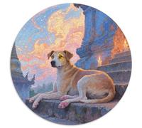 Thai Ridgeback 1000 Piece Jigsaw Puzzles Pet Dog Round Puzzles Creative Family Game Unique Challenge Game for Travel Gifts,Present 1000pcs (67.5x67.5cm)