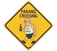 Thai Road Sign Collection, Animal and Traffic Design, Vintage Tin Wall Decor, Thailand Inspired (FarangCrossing, 12x12)