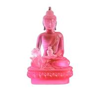 Thai-style Medicine Buddha Statue - Handmade Resin Sculpture, Retro Zen Ornament for Home & Office Decor, Thai Buddhist Craft, Desktop Figurine (Pink)