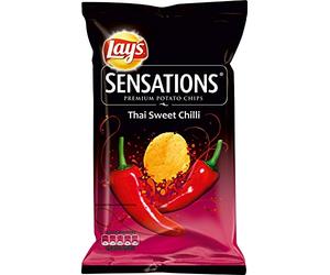 Thai Sweet Chili Chips | Lay's | Sensations Thai Sweet Chilli Chips | Total Weight 150 Grams