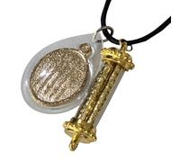Thai Takrud & 5 Rows Yantra Pendant Necklace Set - Gold Thai Sacred Amulet Necklace with Adjustable Handmade Rope, Spiritual Protection Lucky Charm, Buddhist Inspired Jewelry, Premium Velvet Gift