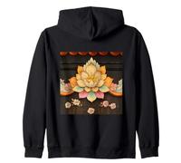 Thai Temple Lotus Flower Art Zip Hoodie