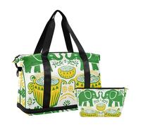Thai Themed Symmetrical Pattern Oversized Travel Bag Large Hand Bag With Adjustable Hiking Belt Foldable, Thai Themed Symmetrical Pattern, 1 Size, Thai Themed Symmetrical Design, 1 size