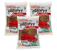 Thai Uncooked Prawn Crackers 500g-10kg, Delicious Shrimp Chips in 10 seconds Fry (3x500g)