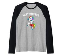 Thaicorn Cute Girls Muay Thai Unicorn Raglan Baseball Tee
