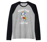 Thaicorn Cute Muay Thai Unicorn Fighter Raglan Baseball Tee