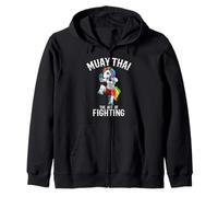 Thaicorn Cute Muay Thai Unicorn Fighter Zip Hoodie