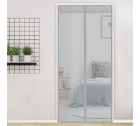 THAIKER Magnetic Screen Door, 105x200cm(41x79inch) Heavy Duty Mesh Curtain Mosquito Net with Magnet Fits Door Size up to, Gray