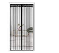 THAIKER Magnetic Screen Door, 85x200cm(33x79inch) Heavy Duty Mesh Curtain Top-to-Bottom Seal Automatically Fits Door Size up to, Black