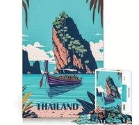 Thailand Bangkok Travel Jigsaw Puzzles 1000 Piece for Teenagers Improve Memory Relaxing Fun Sharp Edge Unique Gift (38x26cm)
