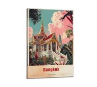 Thailand Bangkok Vintage Travel Souvenir Poster Home Decor Wall Art Hanging Picture Print Bedroom Decorative Paintings Room Aesthetic 24x36inch(60x90cm)