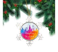 Thailand Bangkok White Snowflake Ornaments State Pride Patriotic Snowflake Ornaments Xmas Tree Decoration Travel Adventures Skyline Landscape Farmhouse Christmas Bauble for Family New Year Home