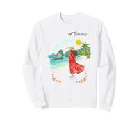 Thailand Beach Tropical Scene Vacation Art Souvenir Women Sweatshirt