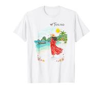Thailand Beach Tropical Scene Vacation Art Souvenir Women T-Shirt