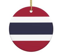 Thailand Flag Christmas Ornaments 2.9-inch Ceramic Hanging Ornaments Suitable for Decorating windowsills fireplaces and bedrooms