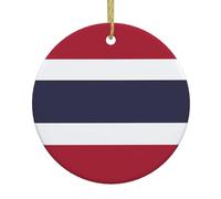 Thailand Flag Christmas Ornaments for Friends,Couple Gift Ideas,Christmas Tree Decoration Ceramic Ornament