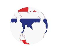 Thailand Flag Map Decorative Round Magnets, Strong Magnetic Stickers, Full Print Art For Home Kitchen Office Use