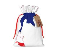Thailand Flag Map Print Christmas Drawstring Gift Bag, Burlap Favor Pouch For Birthday And Holiday Celebrations-S Size