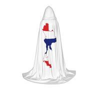 Thailand Flag Map Print Hooded Robe Adult Wizard Robes Monk Priest Cloak Halloween Cosplay Knight Hood Cape, Black, Large