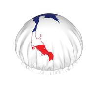 Thailand Flag Map Print Shower Cap, Lined Shower Cap For Women Reusable, Double Layer Waterproof Bath Cap