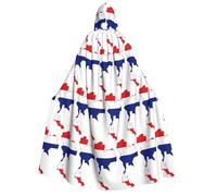 Thailand Flag Map print Unisex Medieval Viking Hooded Cape Cloak for Halloween Cosplay, Christmas Party Costume Outfits