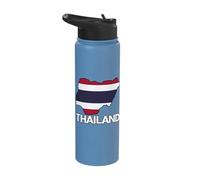 Thailand Flag Map Thai Roots Thai Pride Thai Flag Stainless Steel Insulated Water Bottle