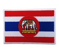 Thailand Flag Patch Iron Sew On Embroidered Badge Thai Royal Navy White Elephant