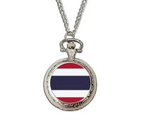 Thailand Flag Pocket Watch | Quartz National Flag Watch | Handcrafted Patriotic Gift | Vintage-Style Timepiece | Gift for Proud Thais & Collectors