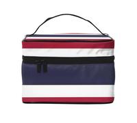 Thailand Flag Portable Travel Makeup Bag (9x6.5x6.2 Inch), Large Capacity Makeup Bag for Women, Large Makeup Bag Storage Bag for Girls, Black, One Size