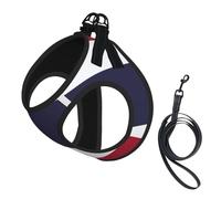 Thailand Flag Print Adjustable Reflective Harness Leash Set For Cats, Dogs And Small Pets, Soft Breathable Mesh Walking Vest With Escape-Proof Lead
