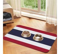 Thailand Flag print Cats Pet Bowl Placemat Pet Feeding Mats for Dogs, Non-Slip PU Leather Tablecloth for Pets