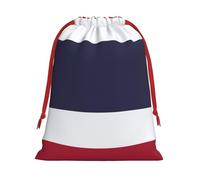 Thailand Flag Print Christmas Drawstring Gift Bags, Xmas Holiday Fabric Gift Wrapping Bag For Party, Size-L