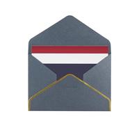 Thailand Flag Print Gold-Edged Pearl Paper Greeting Card w/Envelope - Holiday, Birthday, Valentine's Wedding