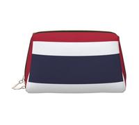 Thailand Flag Print Leather Makeup Bag for Women Travel Toiletry Bag for Toiletries Cosmetic Bag